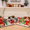 Рождественское украшение стола Деревянная радость Санта-олень Знак Зимний праздник Рождественский ужин Декор JNB15963