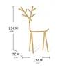 Smyckesp￥sar 3D Golden Deer Display Stand Geometric Ring￶rh￤ngen Organiser Tr￤d c1fe