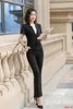 Kvinnors tvåbitar byxor byxor Kvinnor Business Suits Formal Office Work Wear Blazer Ladies Pant and Jacket Set