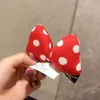 Аксессуары для волос Red Bow Elastic Band Clips Оптовые подарки 2022 вечеринка милая шпилька Дети головы резина для девочек