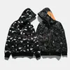 Womens Fashion Luminous Camouflage Hoodies Mens 긴 소매 지퍼 후드 코트 커플 Streetwear 캐주얼 양털 탑 추가 아시아 크기 M-3XL