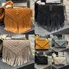 College medium chain bag suede with fringes chevron-quilted overstitching top handle leather shoulder strap crossbody handbag luxury Designers leather