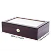 Watch Boxes 2022 2/3/5/6/10/12 Slots Box Storage With Red Black Wooden Glass Case Bracelet Display Casket Watches Holder