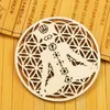 Table Mats Chakra Hollow Carved Seven Star Array Wood Plate Yoga Meditation Kitchen Pad Mat Decor Dining Home