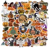 100 pezzi adesivi di Halloween carino vinile estetico impermeabile giorno di Halloween adesivo per laptop bottiglia d'acqua buste artigianato decorazioni scrapbooking