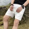 Short en lin hommes mode Streetwear couleur unie léger respirant Shorts vêtements d'été Cool mince court Homme