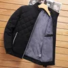 Autumn Winter Jackets For Men Fashion Slim Fit Cotton Padded Jacket Fur Linen Warm Thicken Bomber Jacket Stand Collar Coats