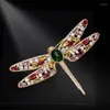 Broches de luxe en Zircon libellule en strass pour hommes, Broche de costume Vintage en cristal d'insecte pour femmes, accessoires bijoux