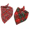 Dog Apparel Dogs Bandana Christmas Buffalo Plaid Snowflake Pet Scarf Triangle Bibs Kerchief Costume Accessories for Small Dogs Cats SN4193