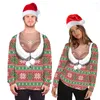 Camisolas femininas Pullover de natal Swetershirts Swetershirts Modelos de casais Autumn Plus Size camisetas 3D Impressão engraçada Feio de pulôveres de Natal