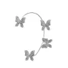 Moda Butterfly Ear manguito sem piercing para mulheres brilhantes clipes de ouvido de zirc￣o Brincos de festa de joias de festas de casamento por atacado