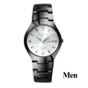 Wristwatches Lovers Watches Luxury Quartz Wrist Watch For Men And Women Hodinky Dual Calender Week Steel Saat Hombre Couple