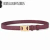 Fashion Smooth Buckle triomphe belt Retro Design Thin Waist Belts for Men Womens Width 2.5CM Genuine Cowhide 3 Color Optional