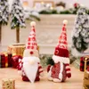 Gnomos de Natal Decorações de luxuos -de -penteado de palha