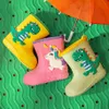 Enfants vêtements de pluie enfants pluies bottes bottes en caoutchouc enfant chaussures d'eau PVC bébé dessin animé imperméable antidérapant chaud hiver