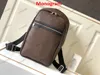 N45279 Michael rackpack NV2 округленная форма Damier Graphite Canvas Leather Designer Men's Backpacks Double -Zipper Sagn