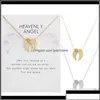 Hanger kettingen mode sieraden hemelse dubbele engel vleugels ketting met kaart verkopen g1egi zsold drop levering 2 bdehome otiuk