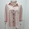 Blusas femininas camisa de manga longa casual botão de chiffon feminino solto blusa de cor sólida 2022 Damskie bluzki z krotkim