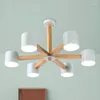 Pendant Lamps BLUBBLE3/6/8 Heads American Lights Suction Top AC 90-260V LED Hanglamp Parlor Bedrooms Wood Lighting