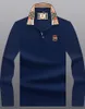 Cotton polo shirt men's long sleeve casual solid color polos shirts men and women's wear NO.4S