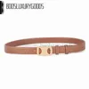 Fashion Smooth Buckle triomphe belt Retro Design Thin Waist Belts for Men Womens Width 2.5CM Genuine Cowhide 3 Color Optional