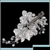 Cerchietti Gioielli da sposa Cristallo Perla Fiore Clip Stile floreale Barrette Gioielli da sposa Damigella d'onore Capelli da sposa Aessor Bdehome Oterh