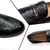 Men Spring and Autumn Newest Studded Loafer Shoes Leather Black Red Breathable Slip On Black Party Shoes Da02