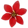 Decorative Flowers Artificial Poinsettia Flower Wedding Home For Indoor Outdoor Xmas Simulation Silk Cloth Christmas Tree Decorations