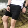 Short en lin hommes mode Streetwear couleur unie léger respirant Shorts vêtements d'été Cool mince court Homme