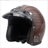 Мотоциклетные шлемы ретро -шлем винтаж половина 3/4 кожаная личность педали электромобиль электромобиль мотокрос аксессуары B B