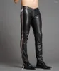 Pantalones de hombre primavera hombres Sexy cremallera cuero elástico motocicleta moda Casual negro actuaciones 2022 pantalones de talla grande para hombre 29-39