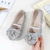 Flat Shoes Girls Princess Spring herfst kindermode ademende strass single baby casual leer b402