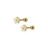 Boucles d'oreilles 925 argent sterling pour les femmes girls enfants cz zircon fleur mignonne petits oreilles en or 18k bijoux de mode de style coréen