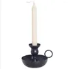 Candle Holders 8.2x9.7cm Retro Handle Holder Black Iron Craft Tealight Christmas Dinner Cable Candlestick DIY Home Office Table Decors