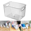 Jewelry Pouches Clear Storage Container Bin Open Compartment Organizer With Cutout Carrying Handles For Kitchen Cosmetics Desktop Toy D88