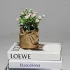 Decorative Flowers Artificial Plants Flower Small Potted Bonsai Green Decor Plantsbirthday Present Home Fake Bags JS22