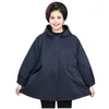 Rów damskich płaszcza oversize płaszcz kobiety wiosna jesienna kaptura A-line Cape Middle Aged Samica Plus Windbreaker 100 kg może nosić KW55