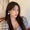 Pendientes traseros coreano lindo nube blanca gota de lluvia Clip en temperamento acrílico oreja Clips sin perforación