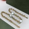 Designers Adjustable Necklaces Fashion for Women's Double Letter Retro Cuba Pendants Bracelets Luxury Brand Valentine's Day Gift Lady Earrings Choker Necklaces