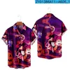 Men's Casual Shirts Men's Breast Pocket Shirt Devil And Girly Halloween Print Fashion Magic Hip Hop Women's Short Sleeve