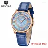 Armbandsur Benyar kvinnor tittar p￥ mode armbandsur lady klockor topp kvarts guld l￤der vattent￤ta montres femme