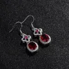 Ensembles de bijoux en cristaux rouges exquis pour femmes, accessoires de fête de mariage, strass, Zircon cubique, collier, boucles d'oreilles, Bracelets, anneaux de chaîne