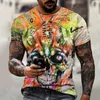 Men Terts Kyck Skull Rose Romantic 3D Printed and Women's T-Shirt عالية الجودة Lycra Cotton قمة كبيرة الحجم