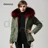 Vin de fourrure pour femmes rouge chaud hiver élégant collier mince doublure Mme Furs parka plus taille femme '