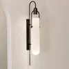 Szklana lampa ścienna prosta nowoczesna kreatywna design w korytarzu schodami do sypialni sypialnia nocna skandynawska lampy