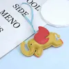 Keychains Creative cartoon PU leather small flying elephant bag pendant Mini cute car key chain Pendant Gift