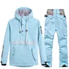 Skianzüge wasserdichte Winter warme Skijacke und Hose für Männer Frauen Hoodie Hose Paar Snowboardmantel