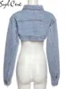 Jackets Sylcue 2021 Inverno Novos Produtos fazem a tendência retrô antiga azul claro azul único de jea