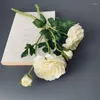 Decorative Flowers 2 Short Stems Camellia Tea Rose Lotus Table Plant Decoration Artificial Flower Ornaments Silk Fake