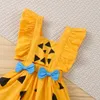 Pagliaccetti Neonate Halloween Pagliaccetto Vestito Sweet Baby Triangle Print Senza maniche Backless Orange Tuta e fascia Outfit J220922